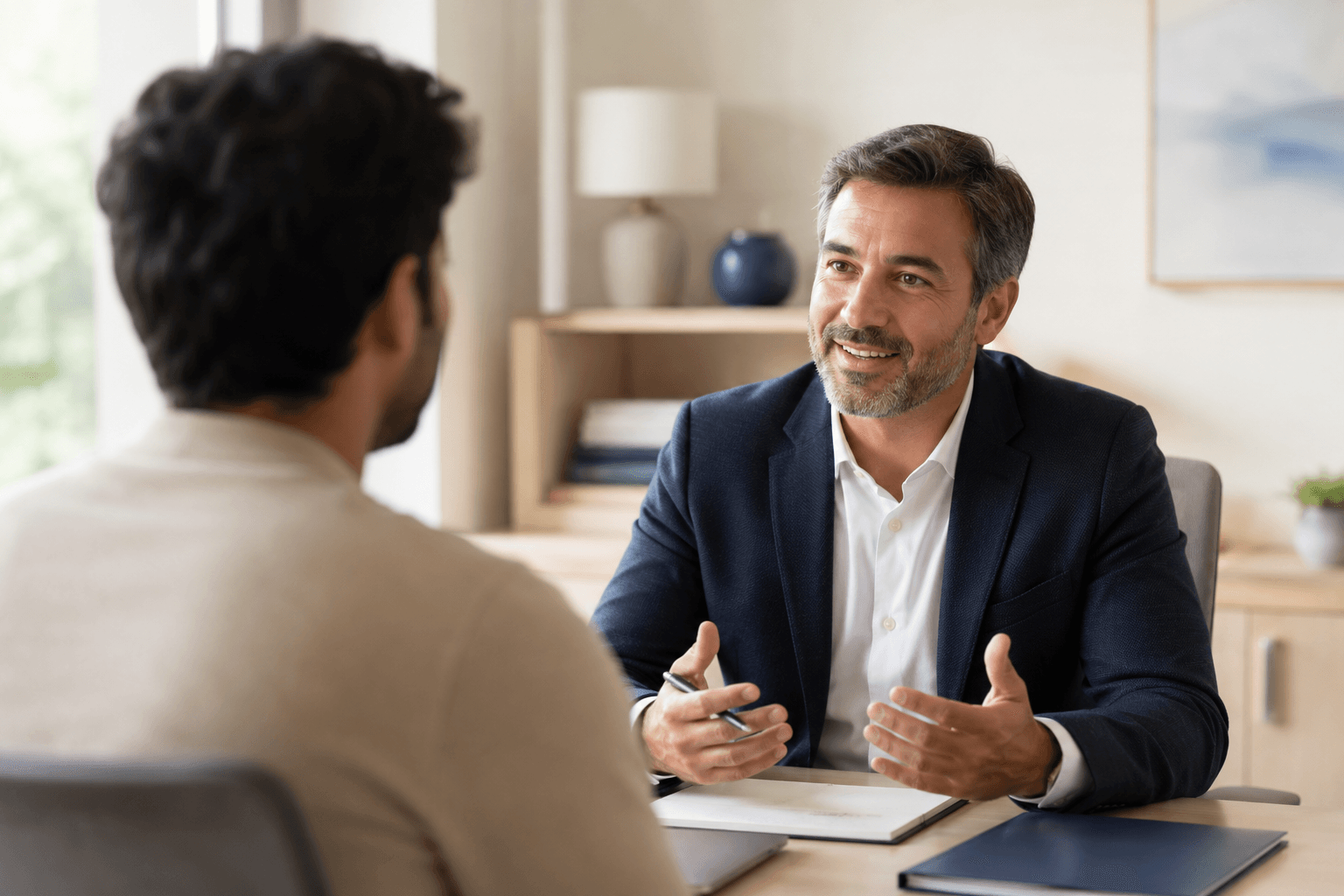 Conseiller en échange avec un client